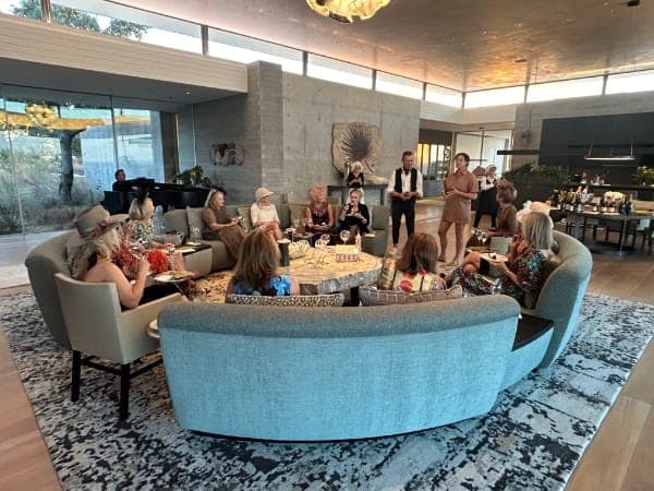 Guests gathered for an evening of wine.